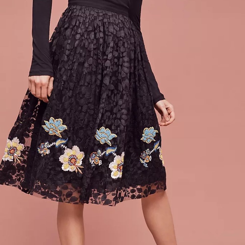 (nwot) Carolina K lace wildflower beaded skirt